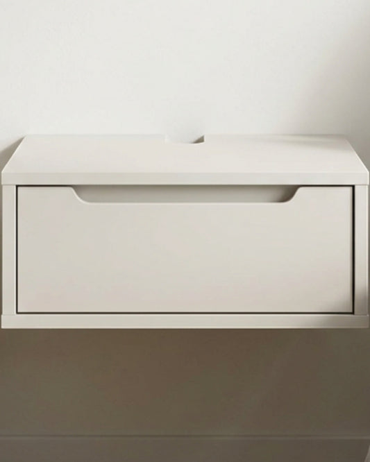 Zndwk Wall-Mounted Floating Nightstand with Drawer 45 cm Ash White - Lifestyle view