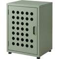 Zndwk Perforated Steel Bedside Cabinet with One Door Sage - Product view