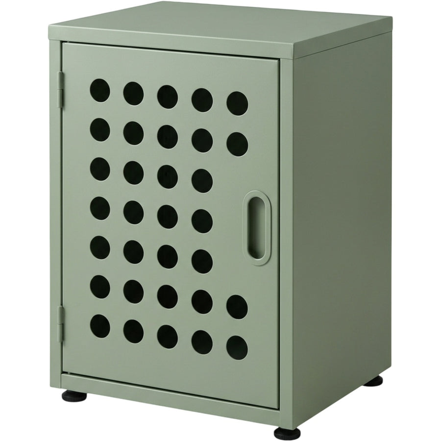 Zndwk Perforated Steel Bedside Cabinet with One Door Sage