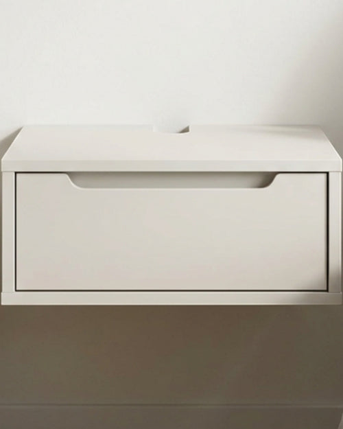 Zndwk Wall-Mounted Floating Nightstand with Drawer 45 cm Ash White - Lifestyle view